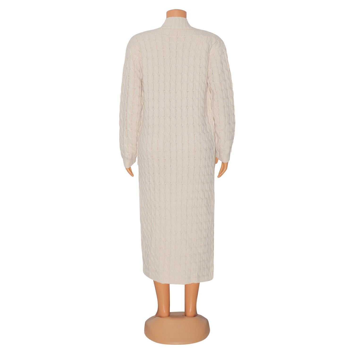 Autumn Winter Women'S Fashion Sexy Casual Long Sleeve Long Sweater Coat 14