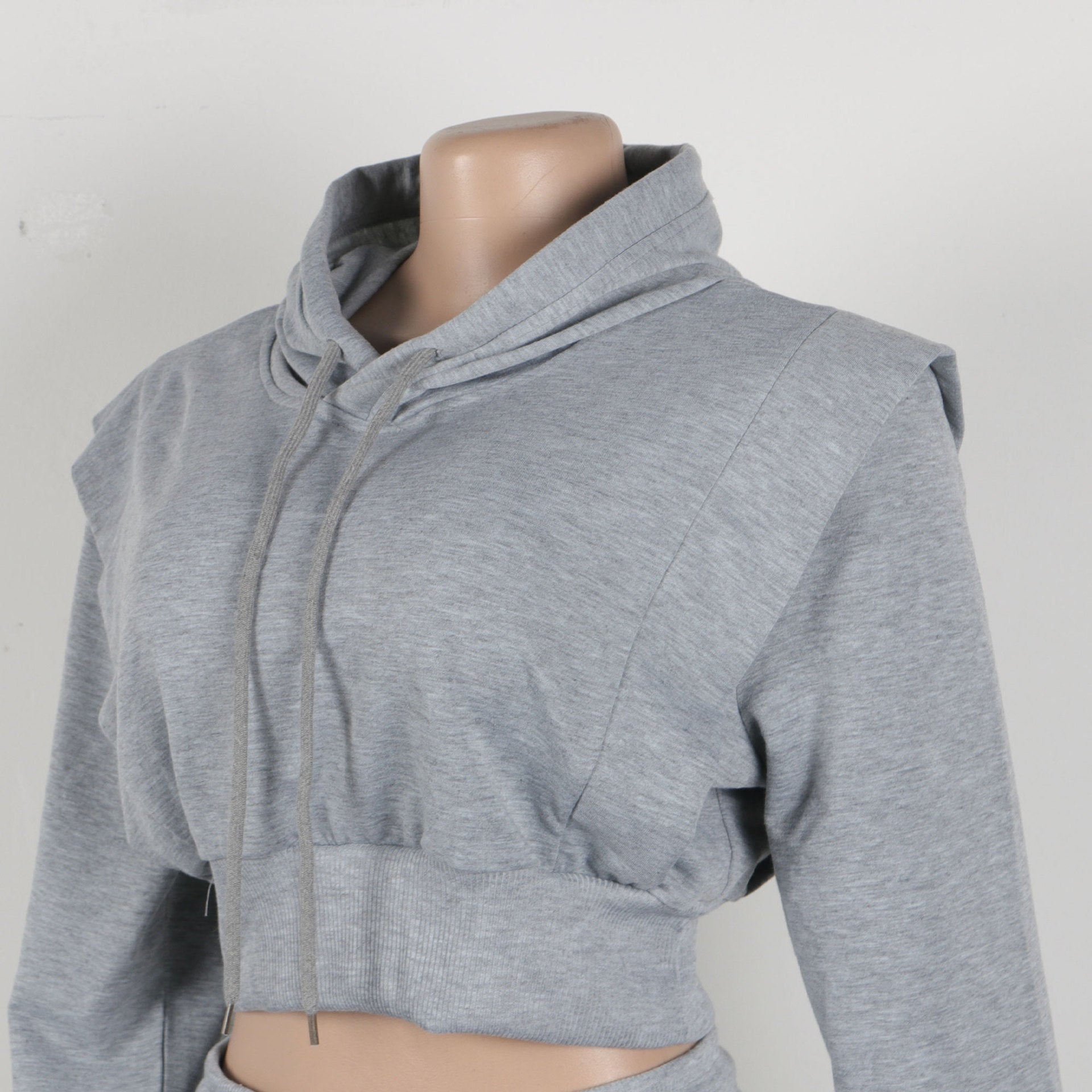 Solid Color Hooded Hoodies Wide Leg Pants Two-Piece Set 8