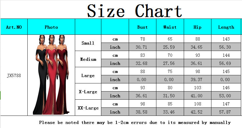 Women Sexy Solid Off-shoulder Evening Dress 9