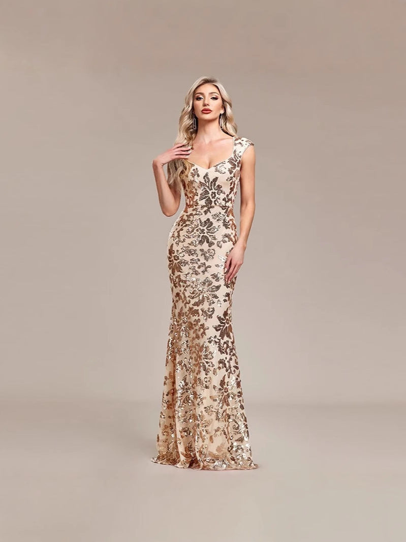 Fashion Sexy Sleeveless Low Back Party Gown 5