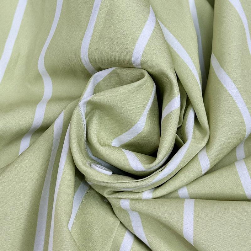 Spring Printed Turndown Collar Loose Shirt Dress 11