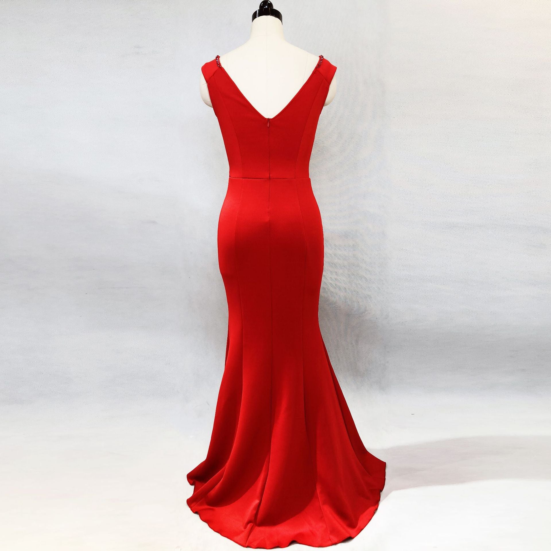 Women Elegant V Neck Slim Formal Party Maxi Mermaid Evening Dress 22