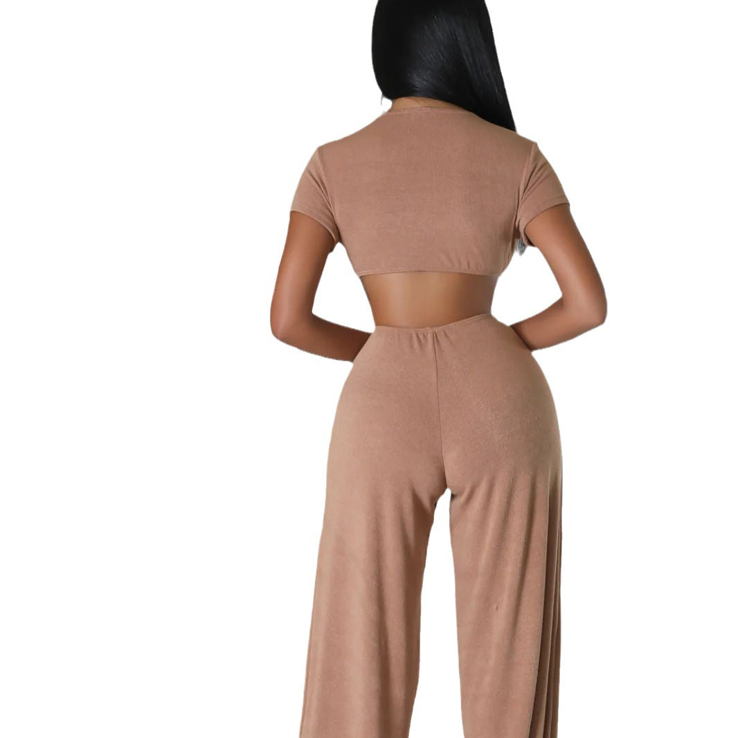 Sexy Patchwork Low Back Slim-Fitting Jumpsuit 7