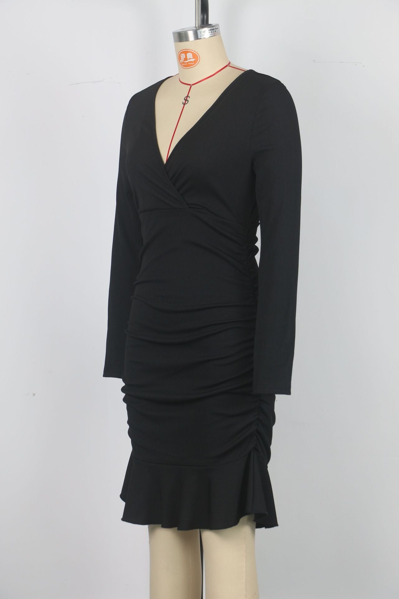 Women’s Sexy Elegant V-Neck Ruffle Mini Dress 8