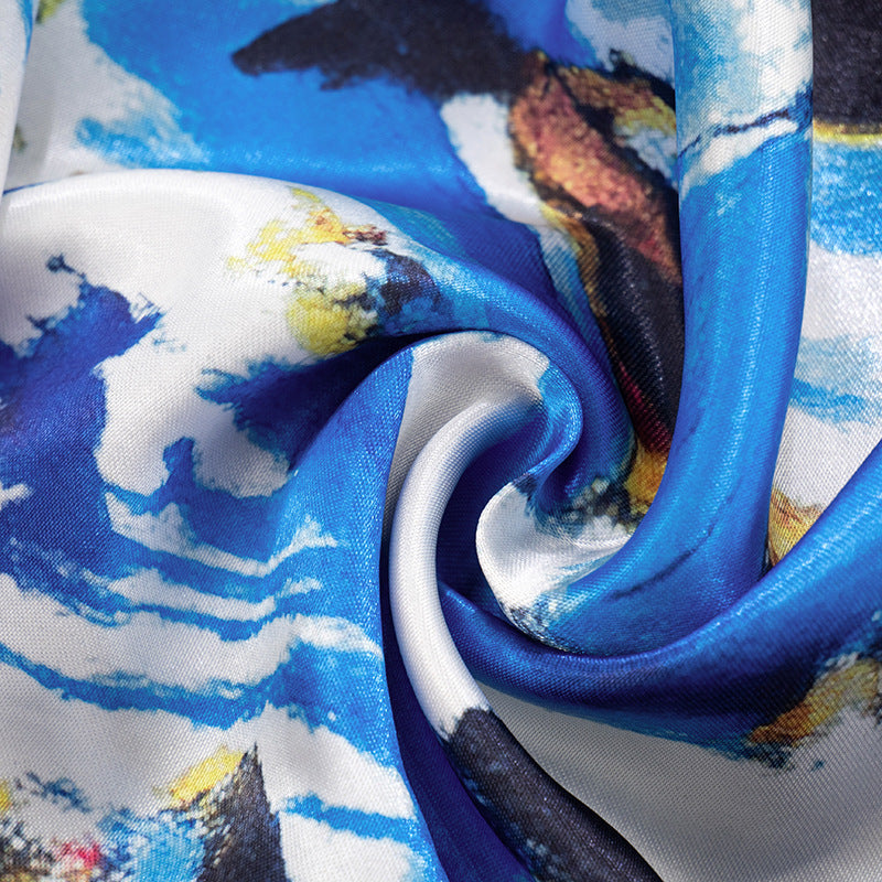 Women Printed Backless Lace-Up Top and Shorts Two-Piece Set 24