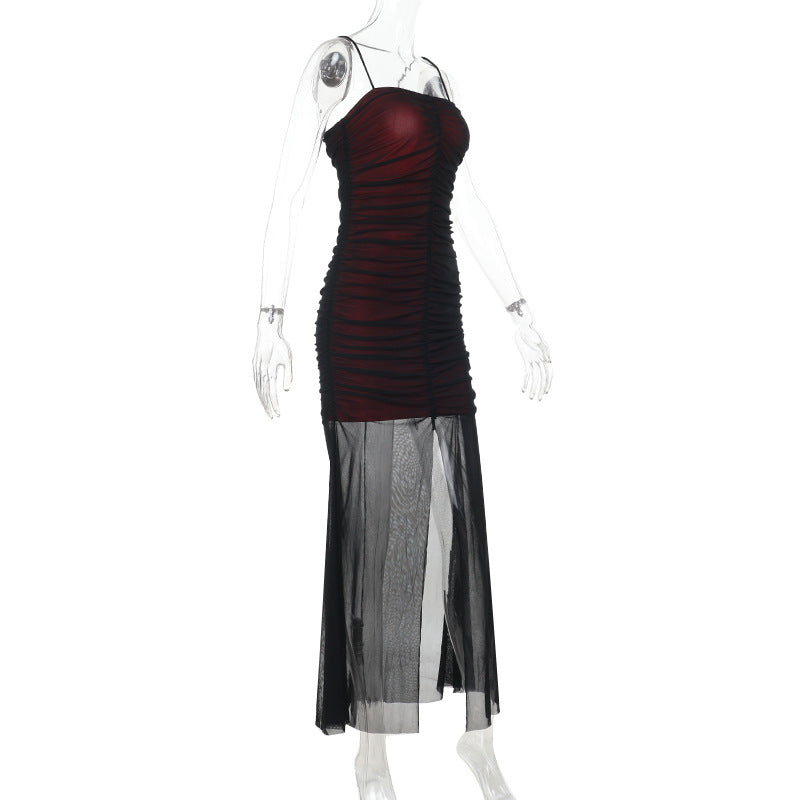 Gathered Slim-Fit Strap Sexy Spring/Summer Bodycon Dress 10