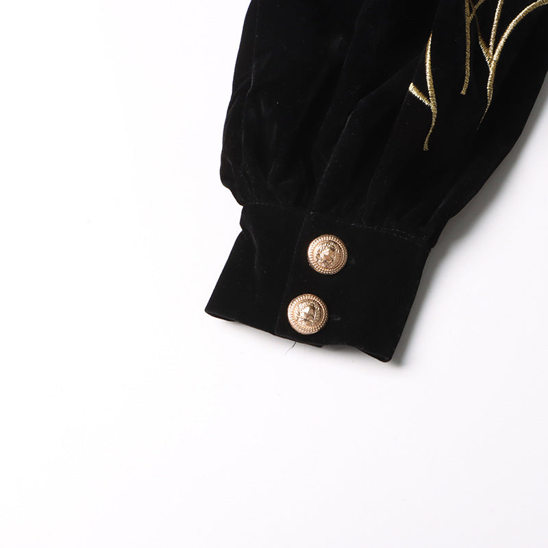 spring embroidery lace-up design short dress 8