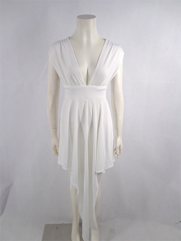 Women V Backless Irregular Sexy Dress 11