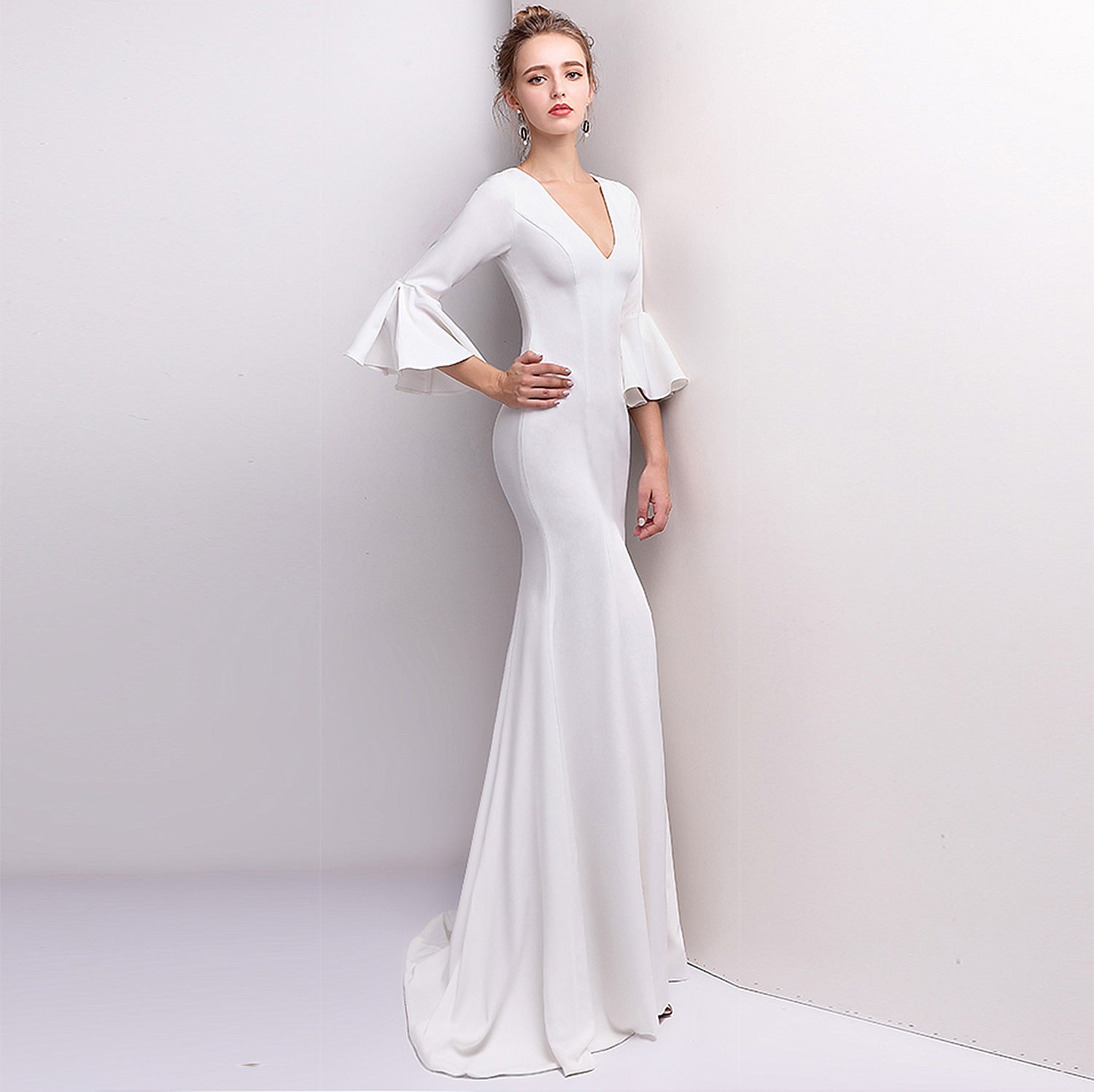 Women Elegant Formal Party Maxi Mermaid Evening Dress