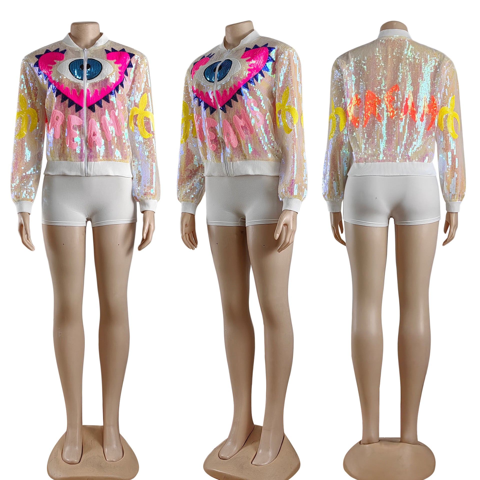 Women's Fashion Chic Career Long Sleeve Slim Fit Shiny Jacket 9