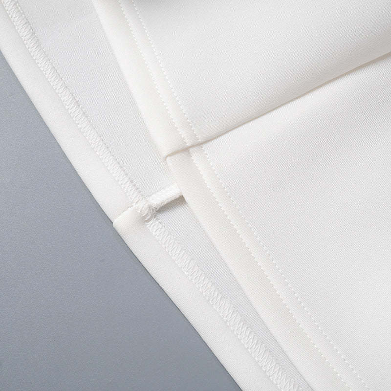 Women Summer Solid Casual Backless Strapless Short Dress 15