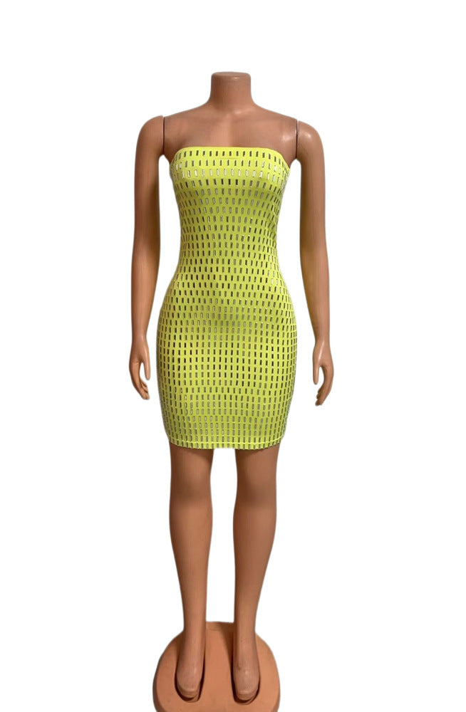 Women Beaded Sexy Backless Bodycon Dress 10