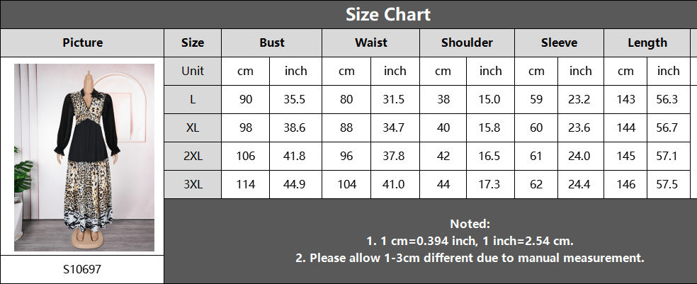 African Clothing Plus Size Women's Leopard Print Maxi Dress 8