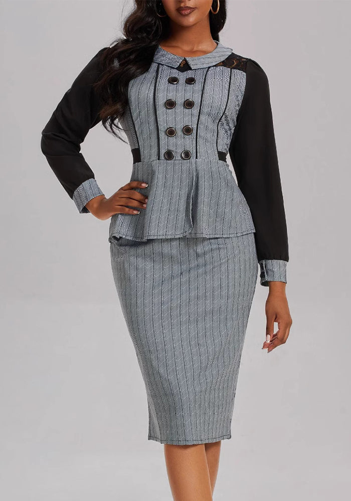 Houndstooth Elegant Women's Fashion Career Dress