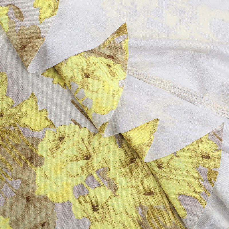 Women summer sexy printed ruffle Holidays Strap Dress 14