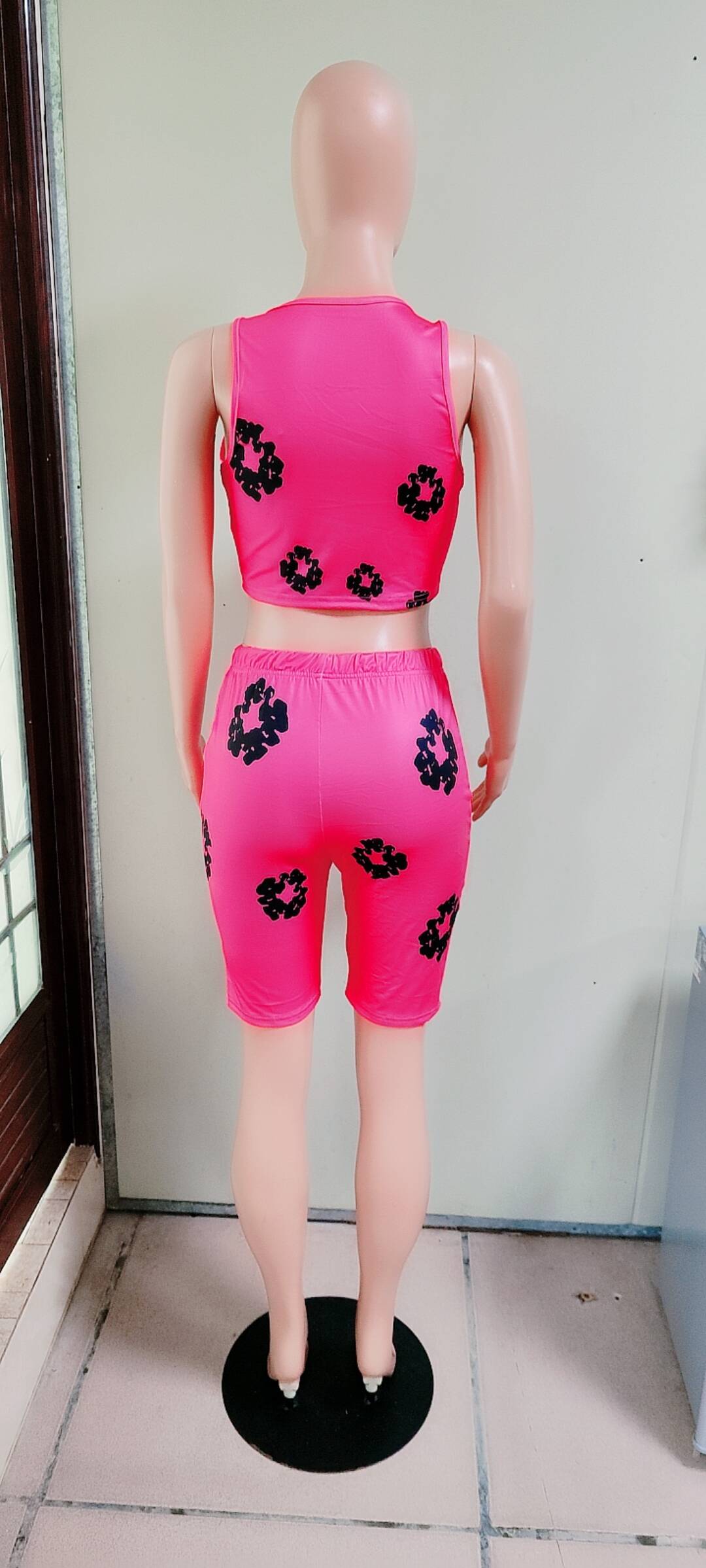 Stylish Casual Trendy Print Vest Shorts Two Piece Set 18