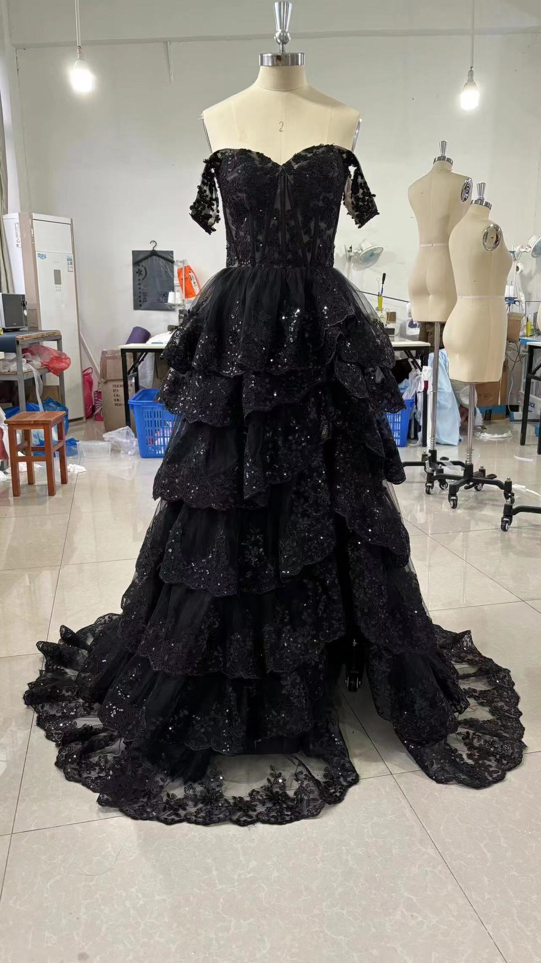 Off Shoulder Slit Formal Party Chic Evening Dress（processing time 7-8 days） 9