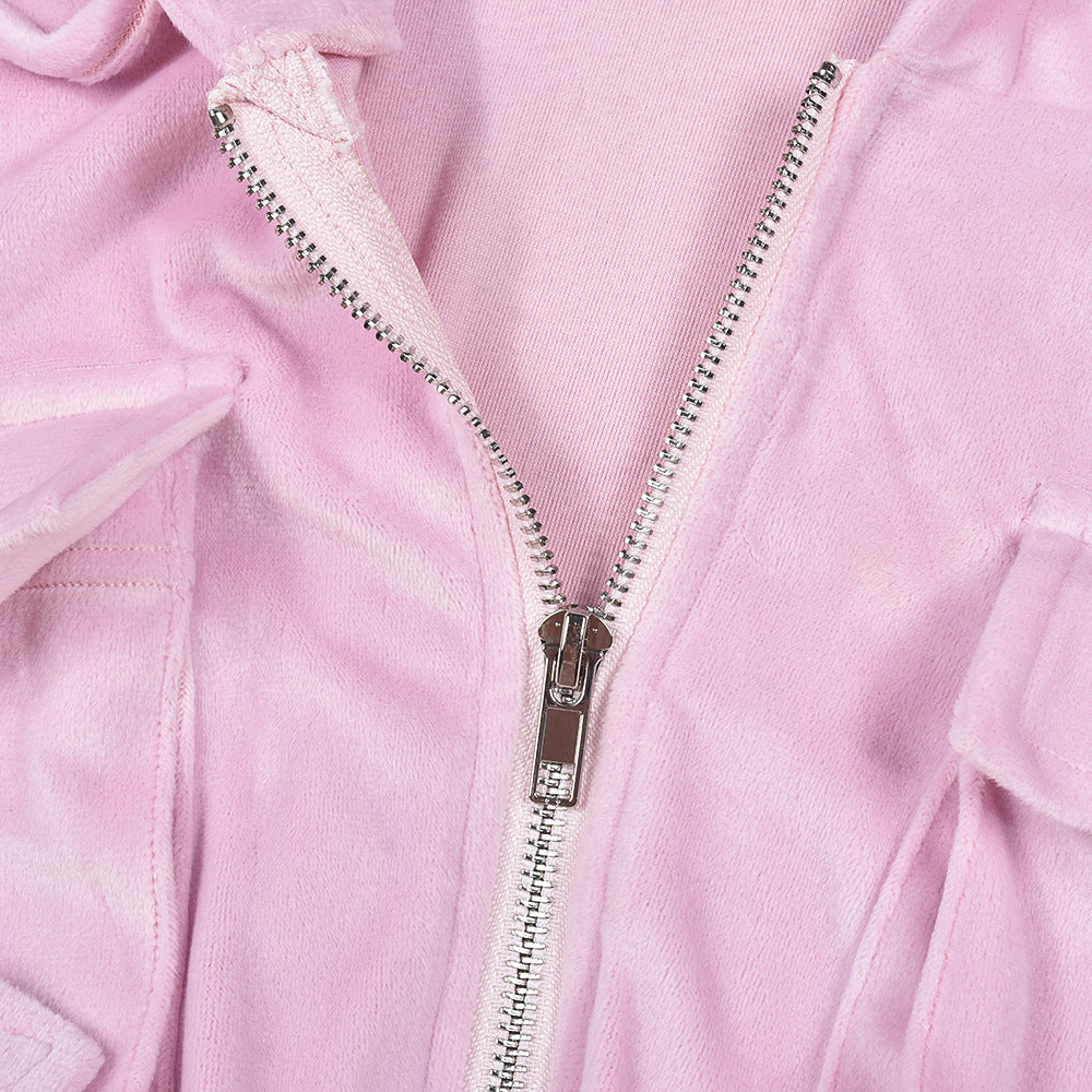 Women autumn and winter long-sleeved hooded Hoodies fleece and Skirt two-piece set 15