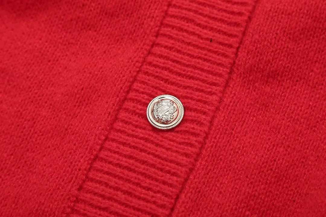 Women's Furry Patchwork Long Sleeve Button Knitting Cardigan 20