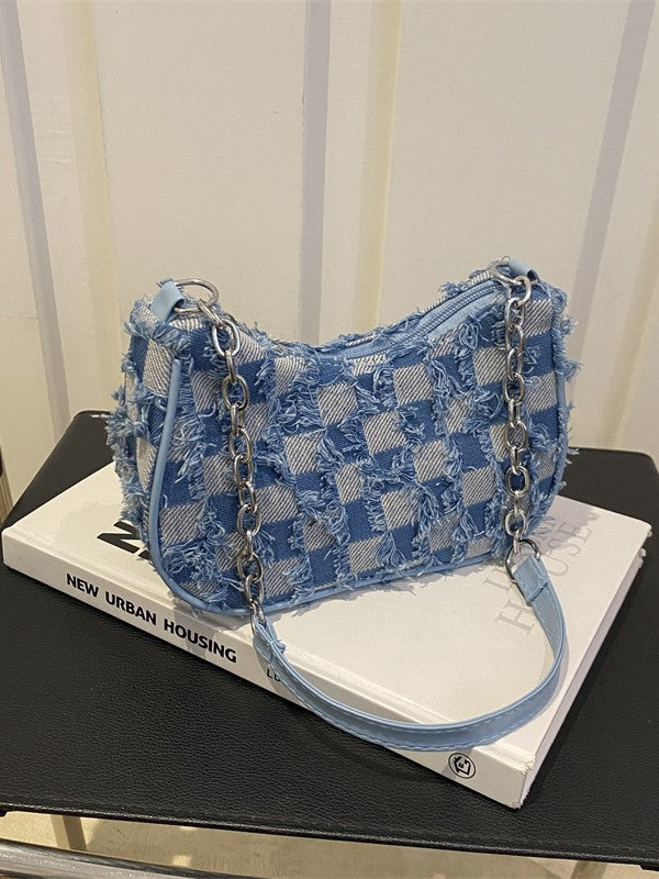 Star Denim Trendy Casual Chain Crossbody Bag 7