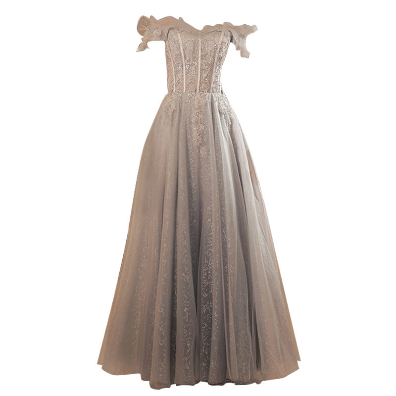 Off Shoulder Evening Dress Bridesmaid Dress French Chic Dress（Processing time need 3-6 days） 6