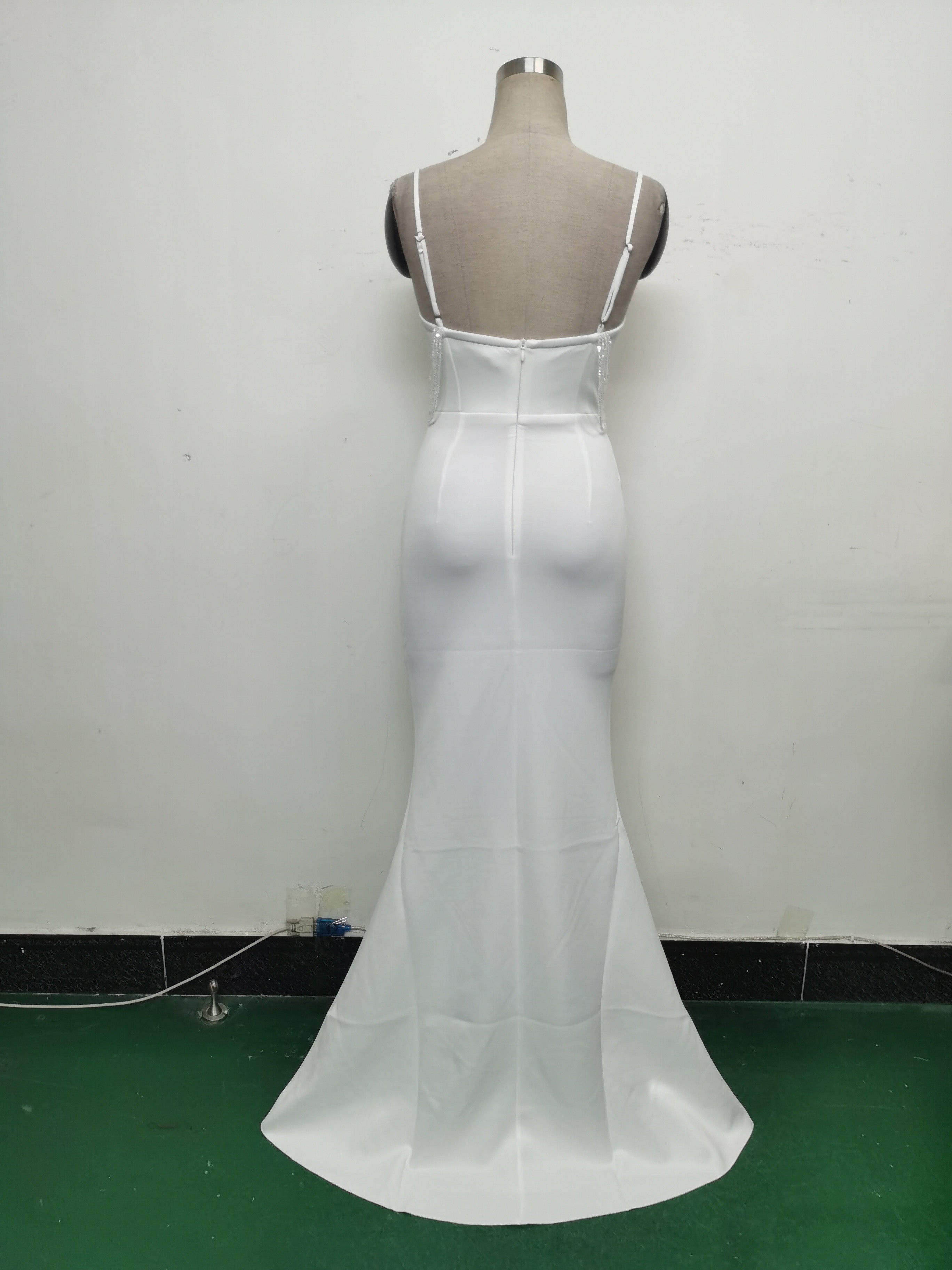 Women Beaded Sexy Suspender Evening Dress 22