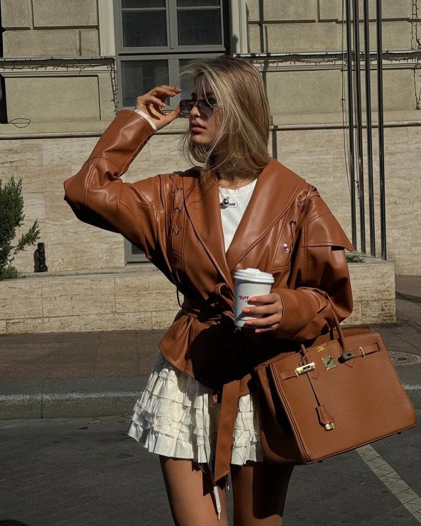 Women's American Retro Casual Faux Leather Jacket 4