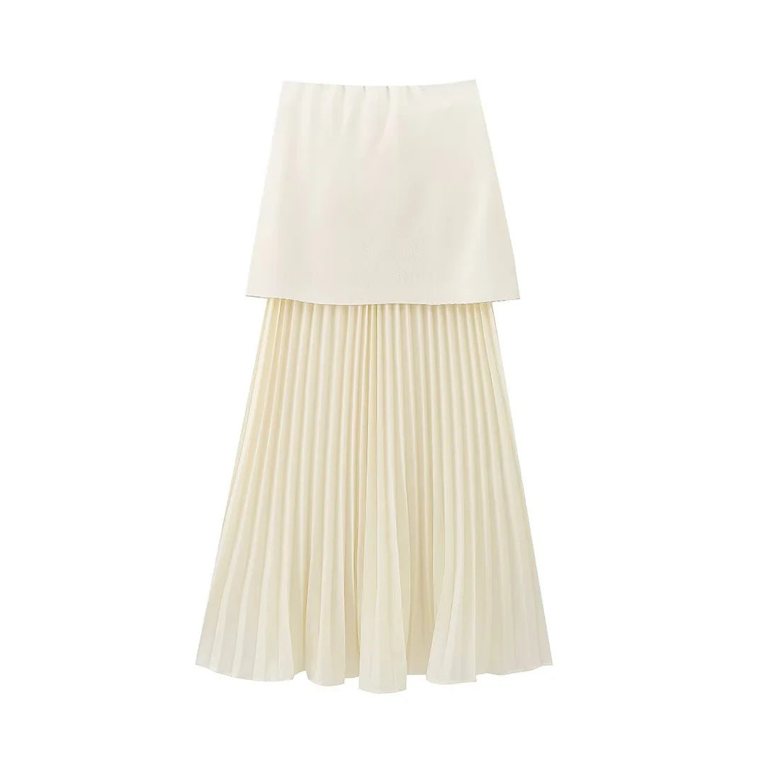 Women casual Knitting Patchwork skirt 8