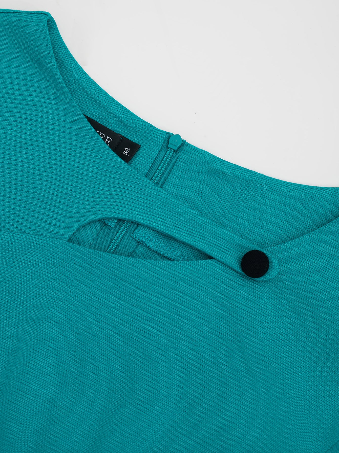 Autumn Plus Size Round Neck Print Patchwork Chic Career Bodycon Dress 6