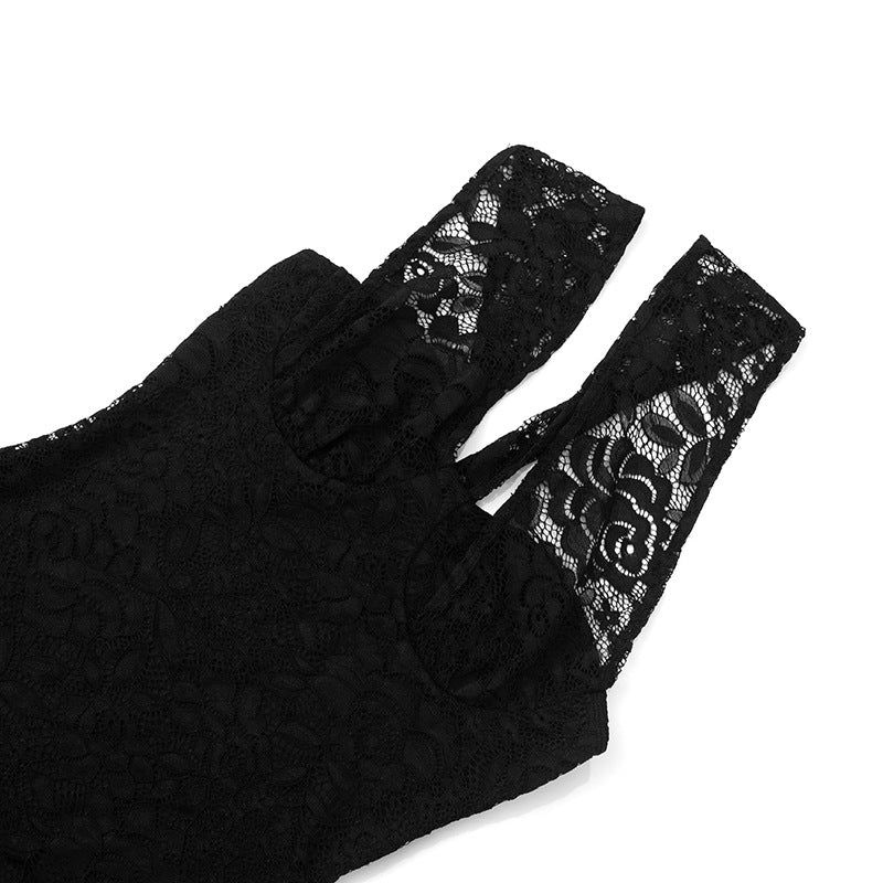 Summer irregular hollow Slash Shoulder Lace Tight Fitting Bodycon Dress 14