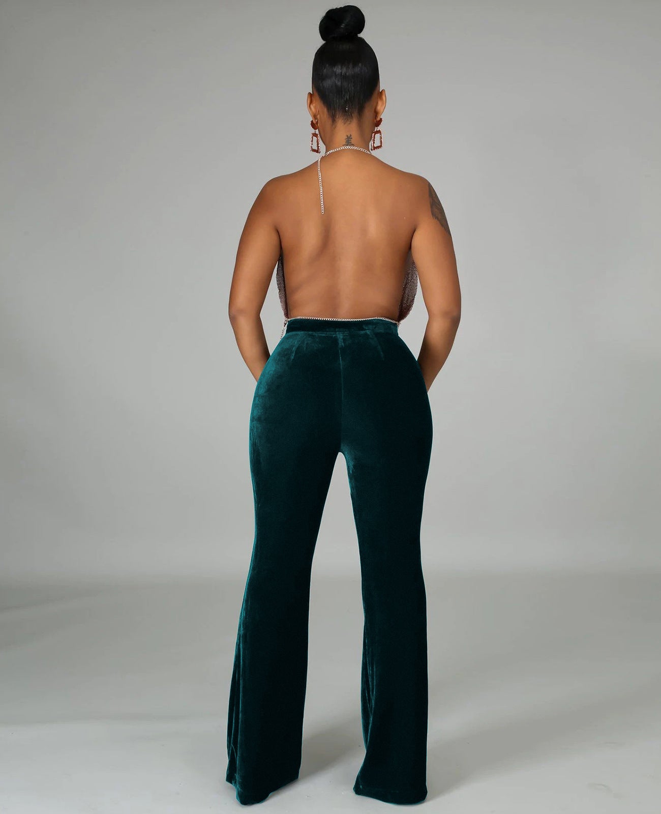 Women's Fall/Winter Bell Bottom Mid Waist Casual Pants 7