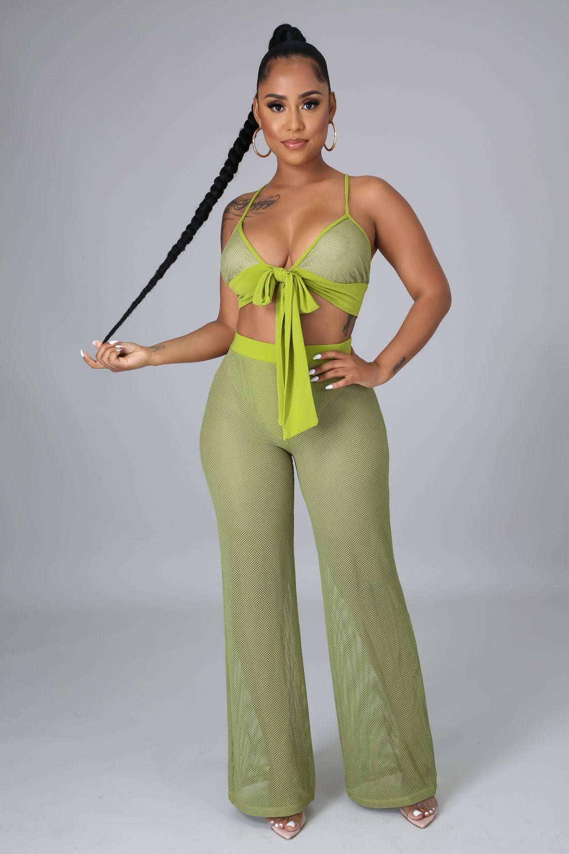 Sexy Fashion Hollow See Through Beach Two Piece Pants Set 7