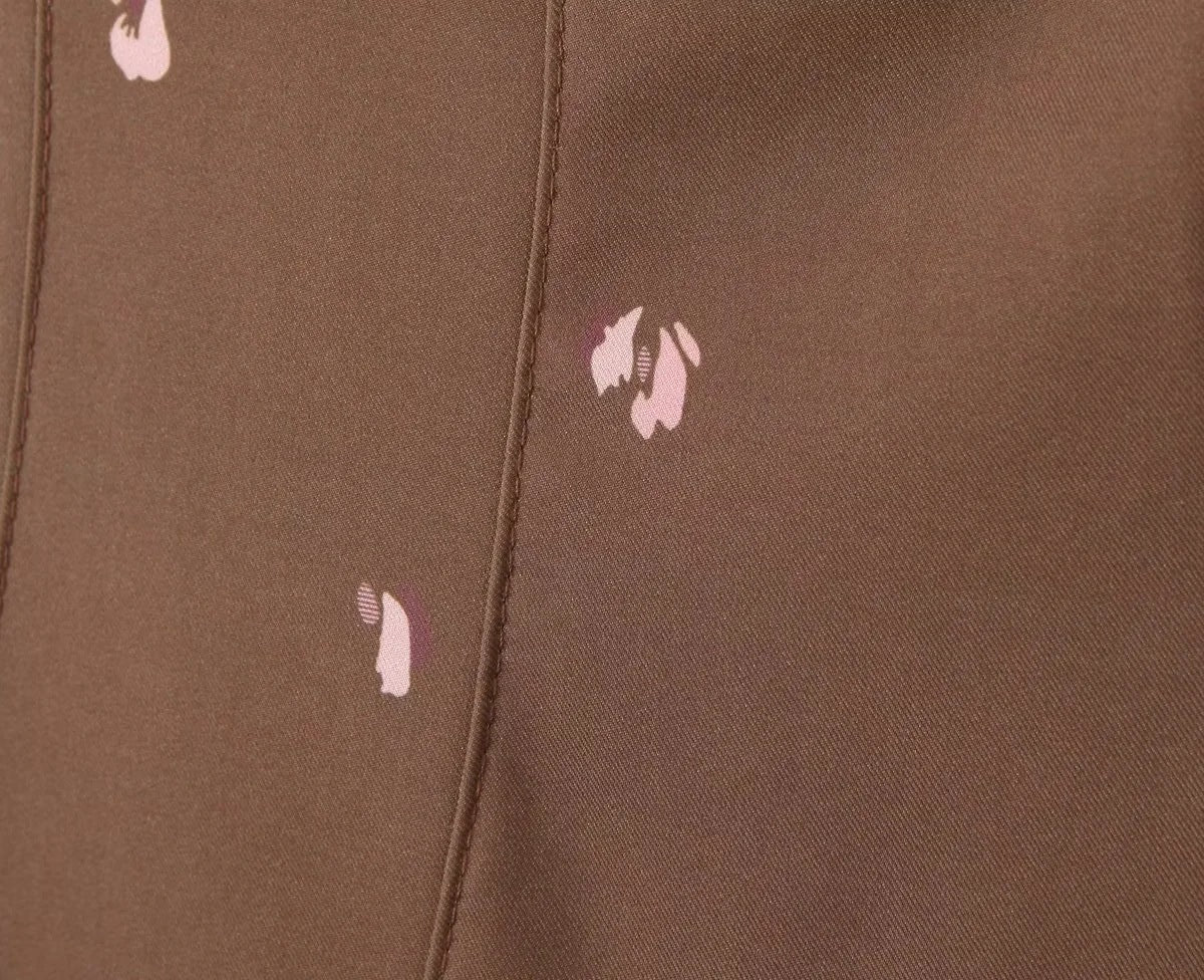 Women Summer French sexy belted pleated printed suspender dress 16