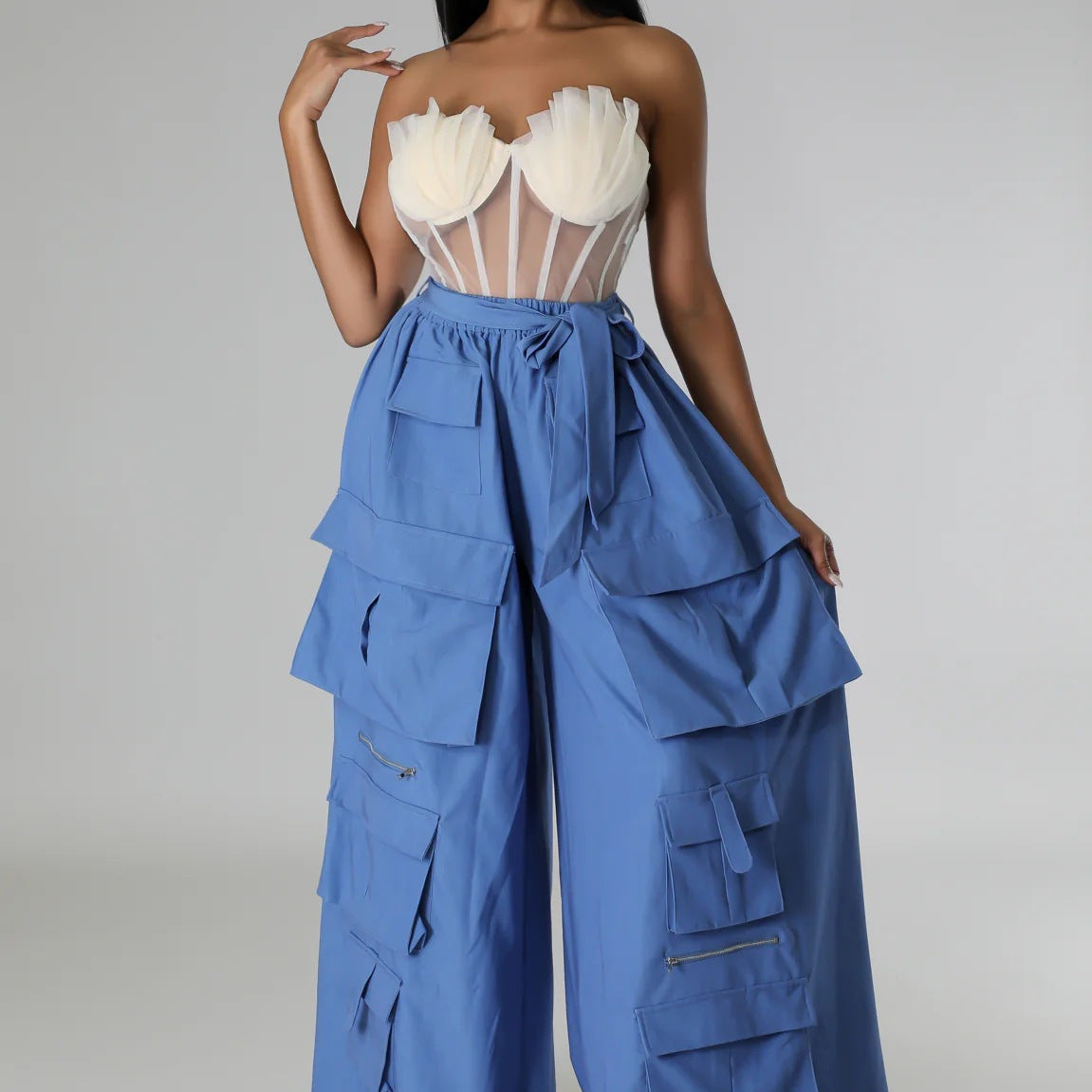 Women's Trendy Multi-Pocket Wide-Leg Pants 5