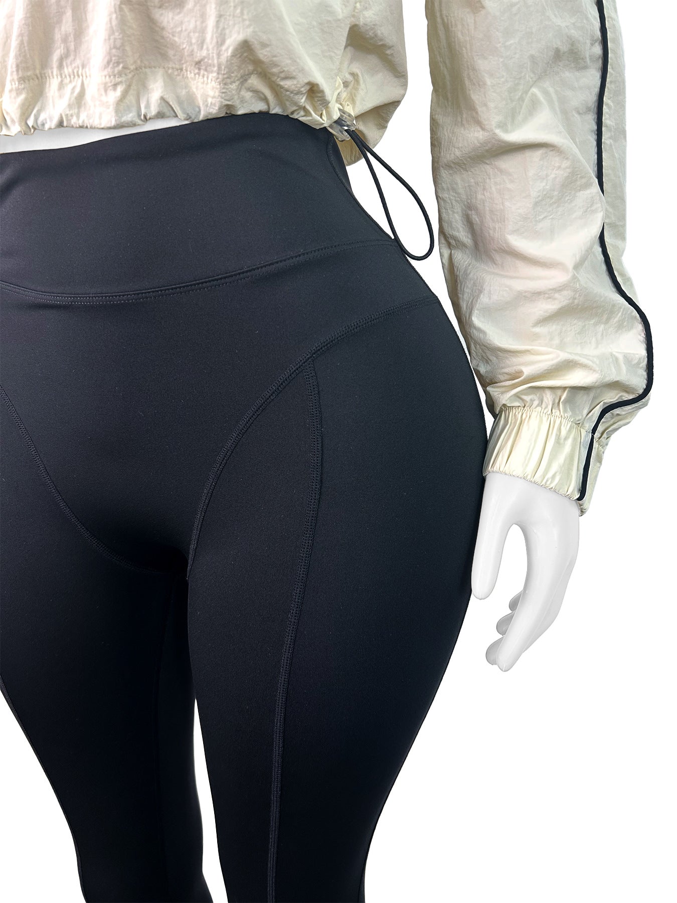 Women drawstring top yoga pants sports casual two-piece set 16