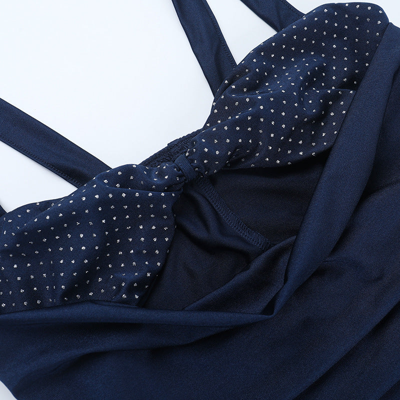 Women Sexy Hollow Slit Beaded Strap Dress 14