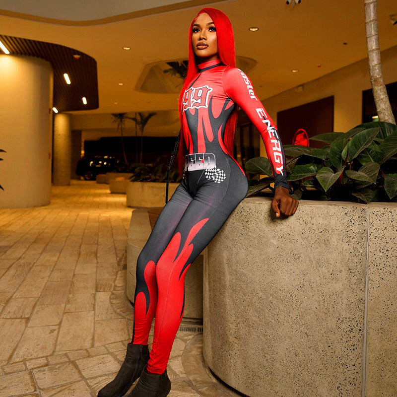 Street style letter print jumpsuit 5