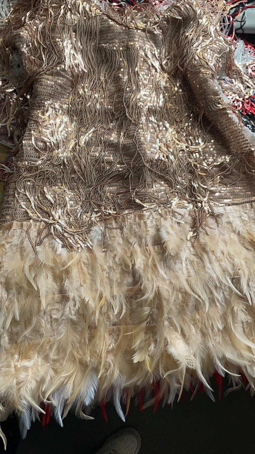 Women Fringe Sequin Feather Dress Dresses 7