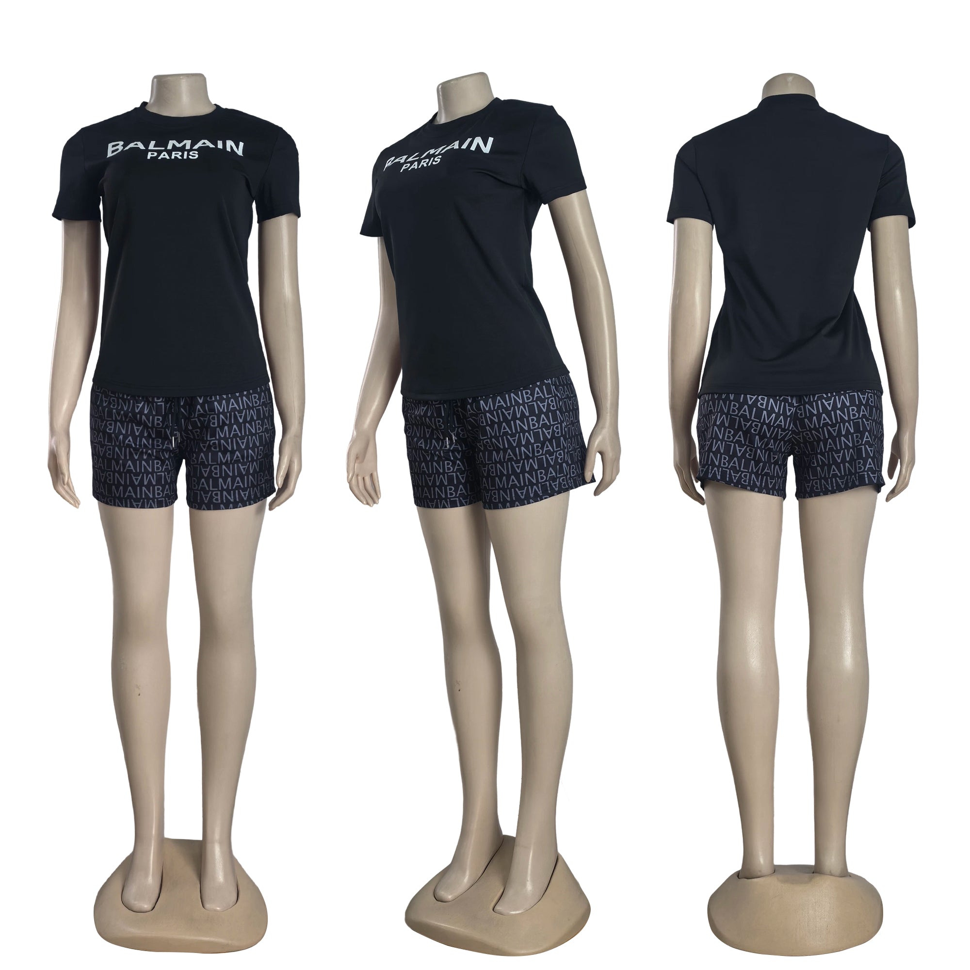 Women summer casual top and printed shorts two-piece set 8