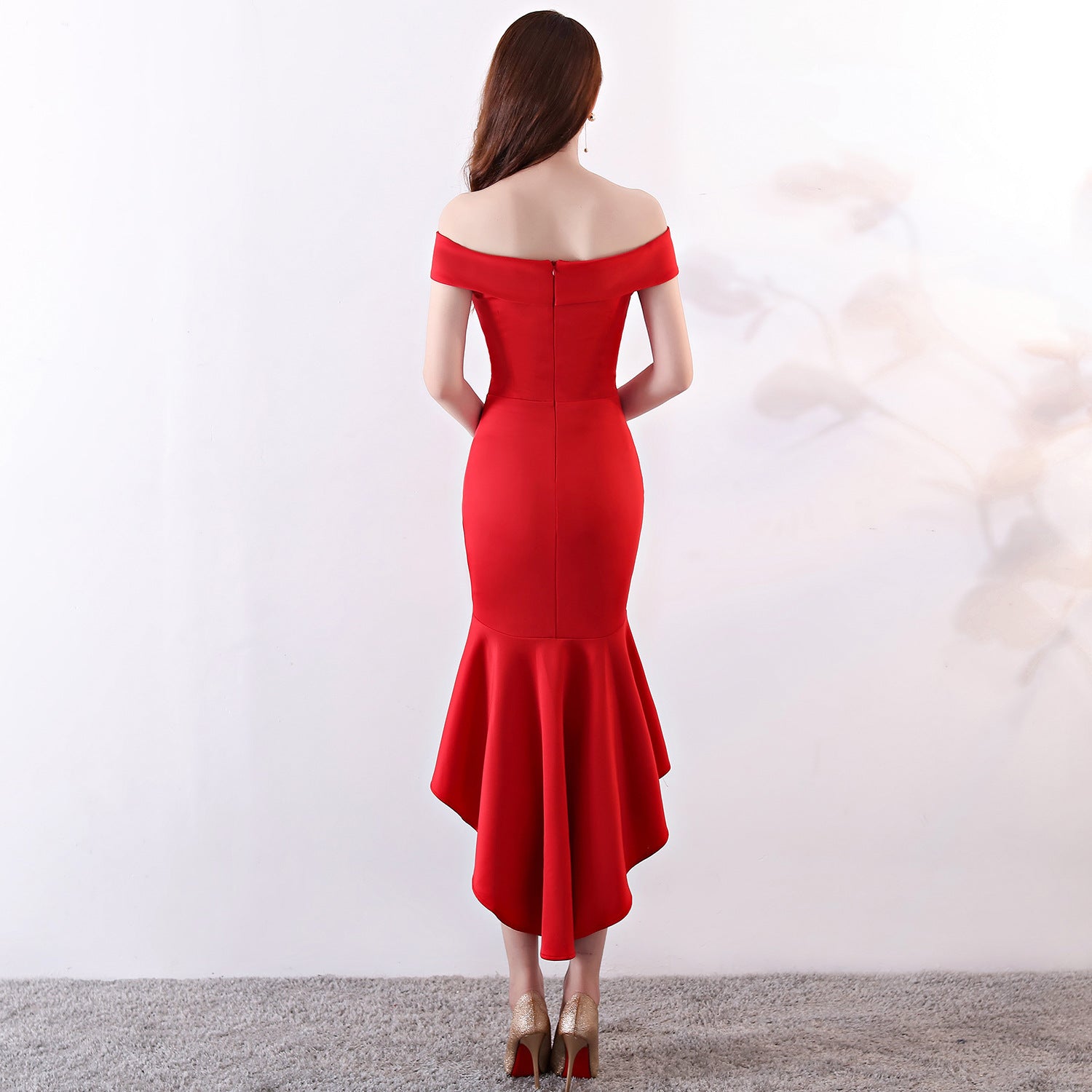 Women Elegant Maxi Off Shoulder Mermaid Evening Dress 10