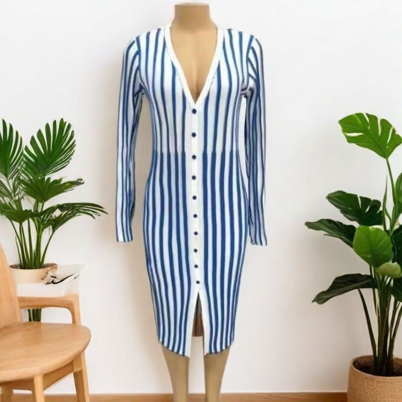 Women's Sleeveless Striped Printed Maxi Dress 3