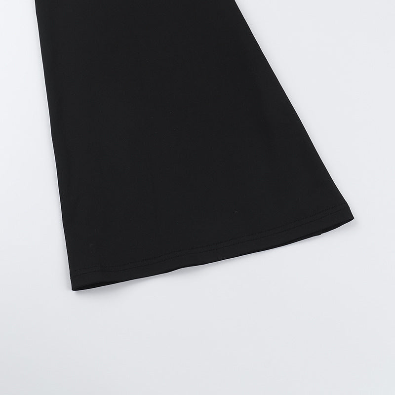 Women Sexy One-Sleeve Metal Button Cutout Dress 14