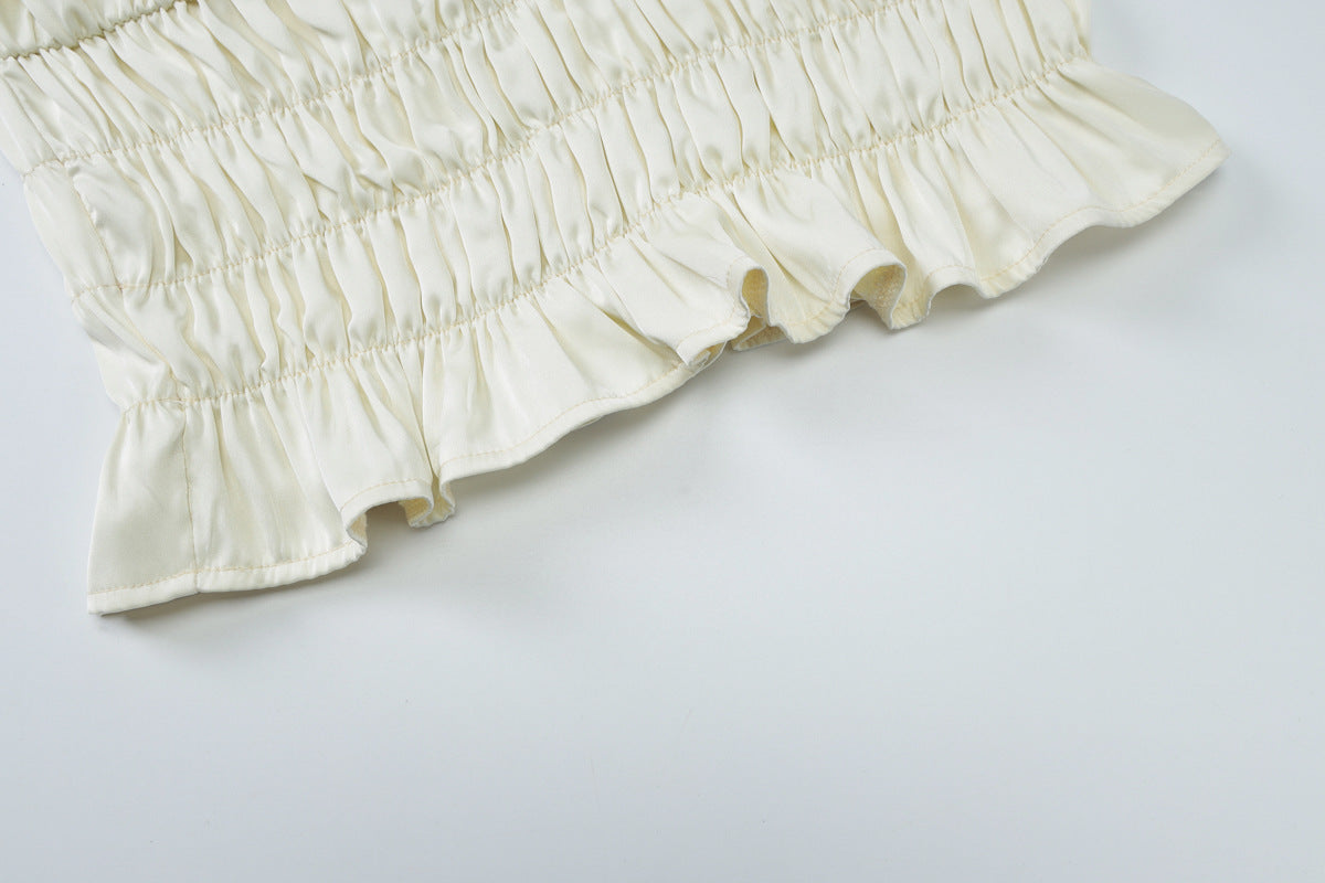 Women Summer V-Neck Solid Camisole and Skirt Two-Piece Set 10