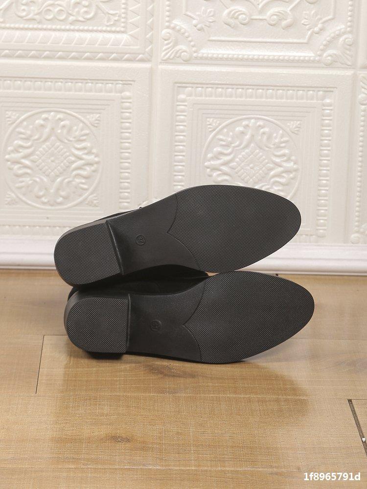 Women Winter Plush Thick Heel Pleated Knight Boots 11