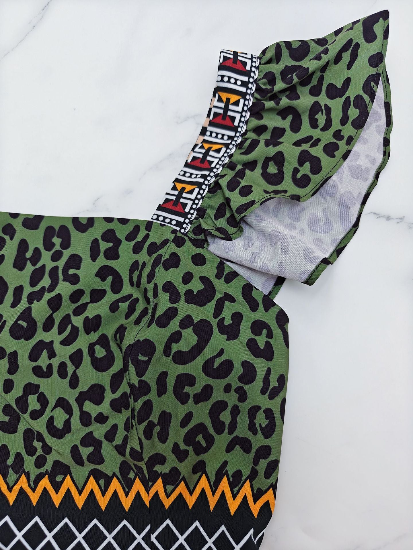 Women Holidays Casual Ruffle Sleeve Print Dress 6