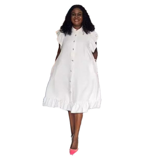 Women sleeveles Ruffles lace flying sleeve dress 6