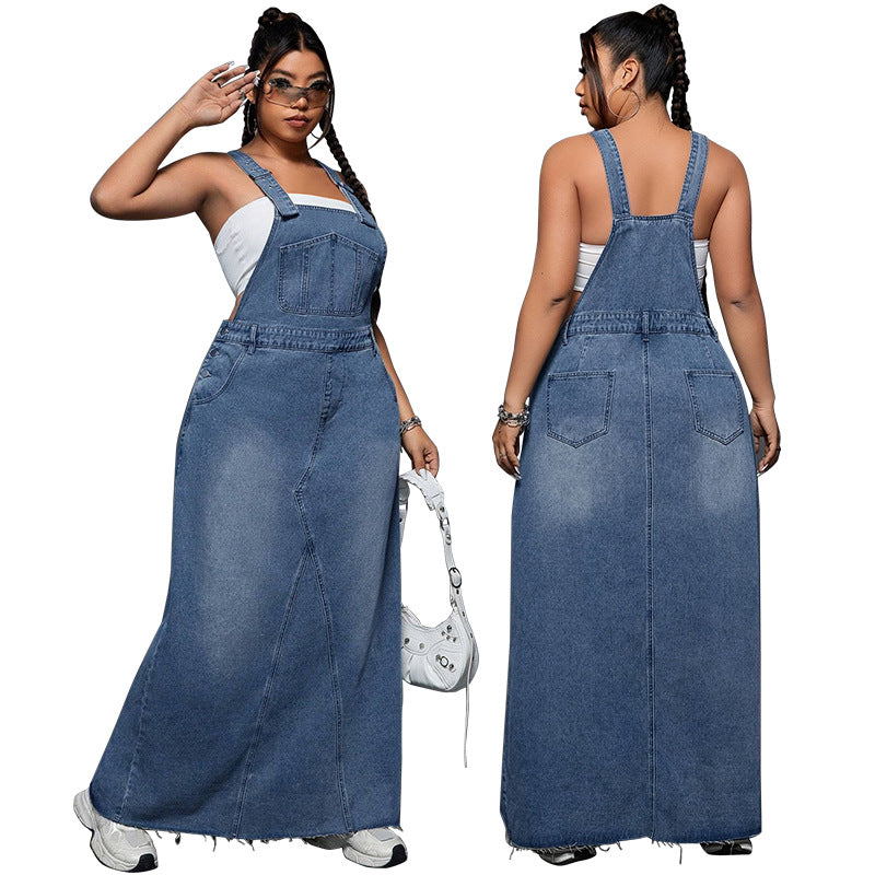 Plus-Size Women Denim Jumpsuit
