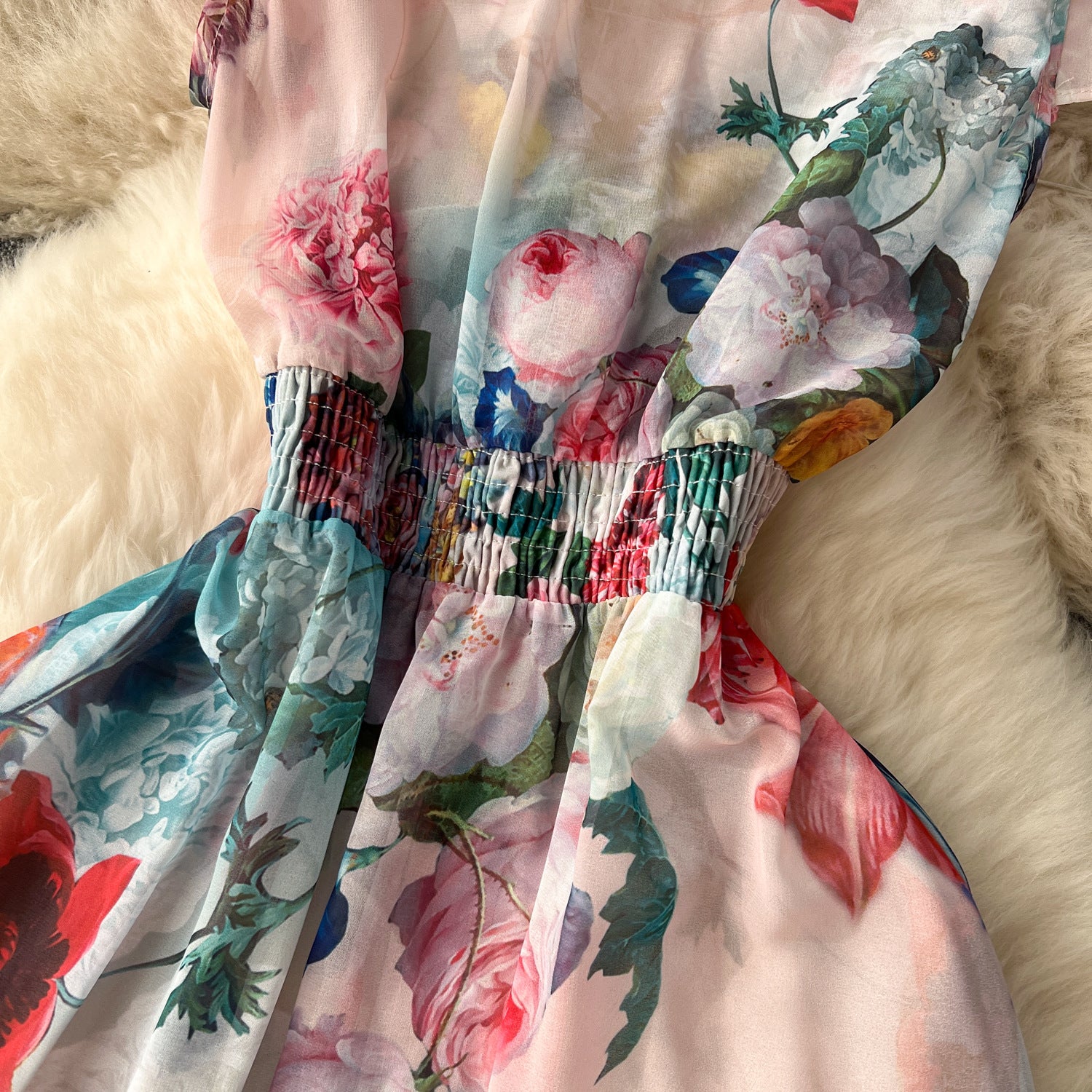 Women Holidays Sexy V Neckchiffon Ruffle Dress 16