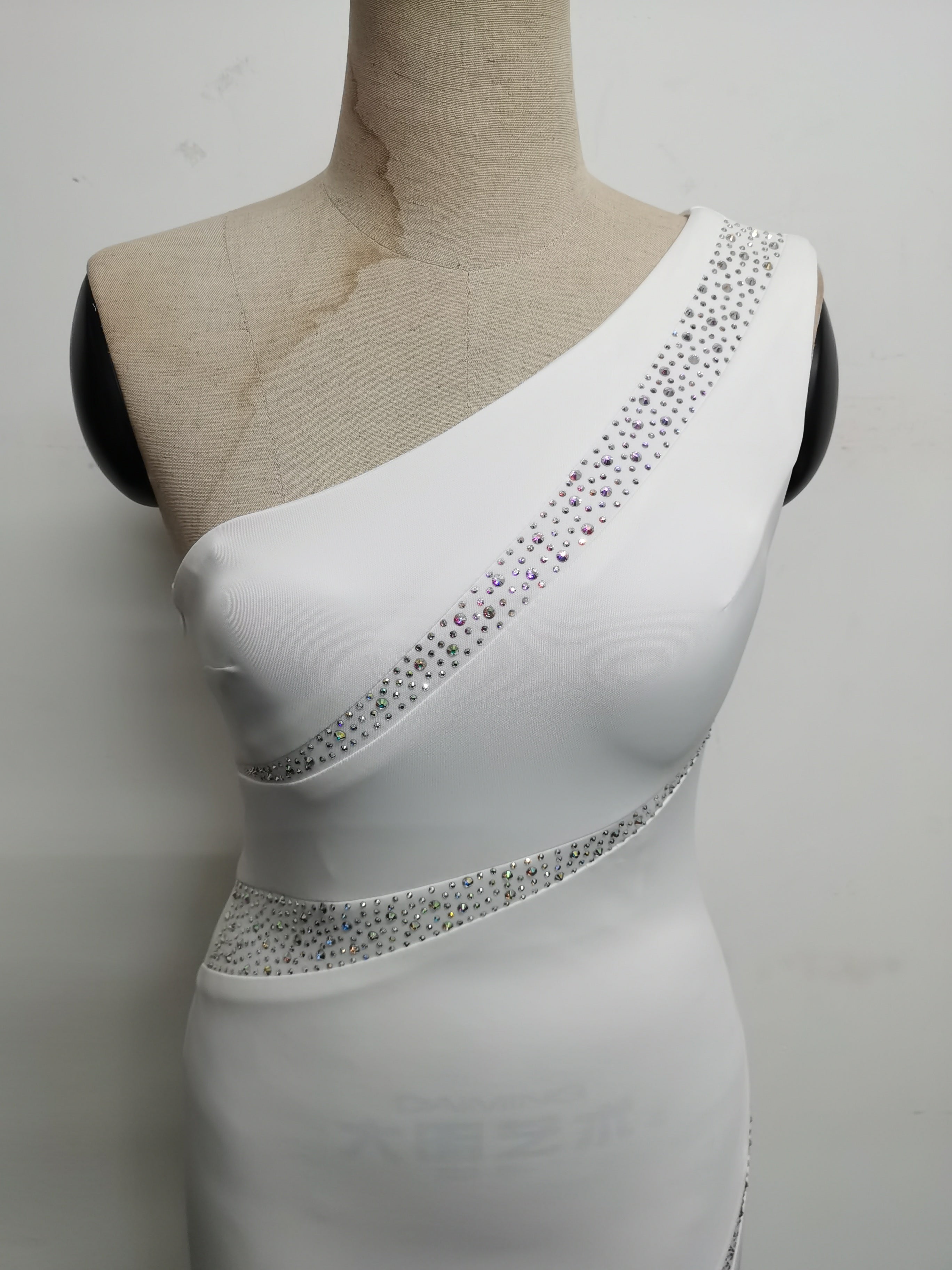 Summer formal beaded one shoulder mermaid evening dress 30