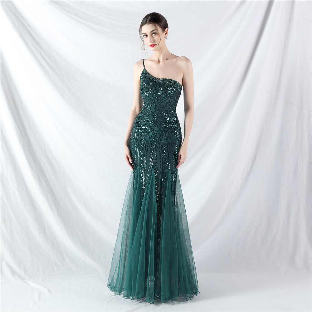 Plus Size Women Sequined Formal Party Maxi Evening Dress 5